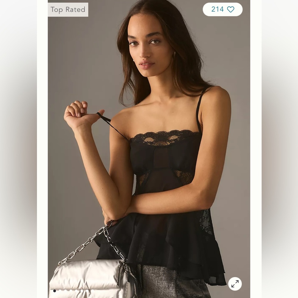 NWT Anthropologie Sheer Lace Cami XS